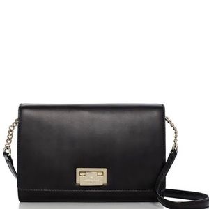 Kate Spade Fiona Hardwood Black Leather Crossbody